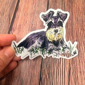 Pegatina de vinilo con diseño de Schnauzer miniatura