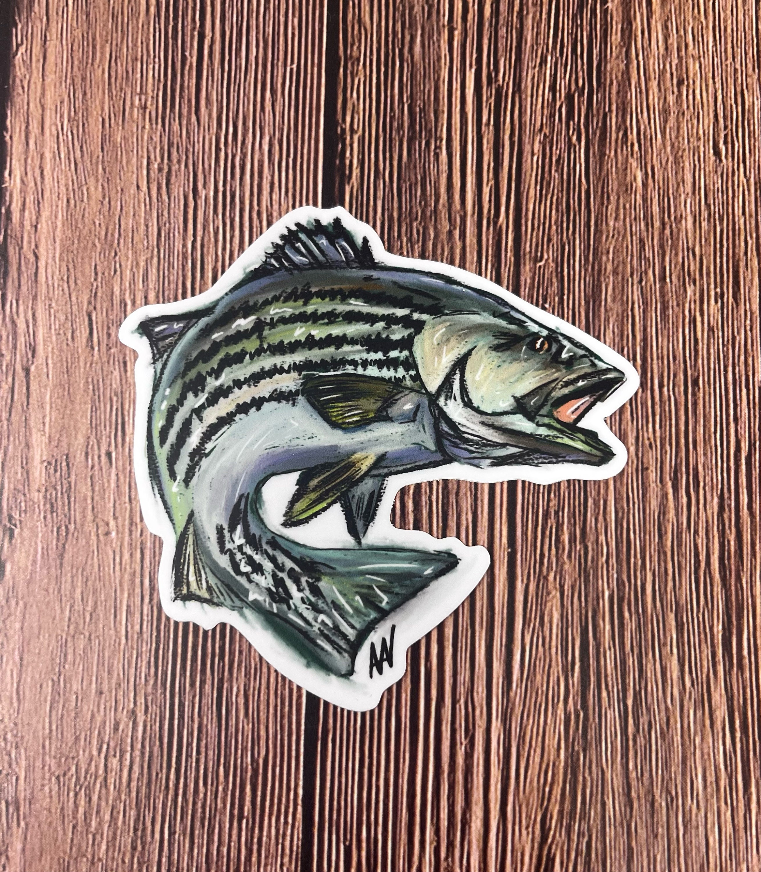 Sticker Open Bas Striped Bass Vinyl Decal Sticker - Etsy