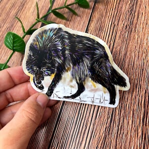 Stalking Wolf Sticker Vinyl Decal  4&quot; Original Art & Illustration