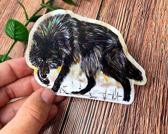 Stalking Wolf Sticker Vinyl Decal  4" Original Art & Illustration