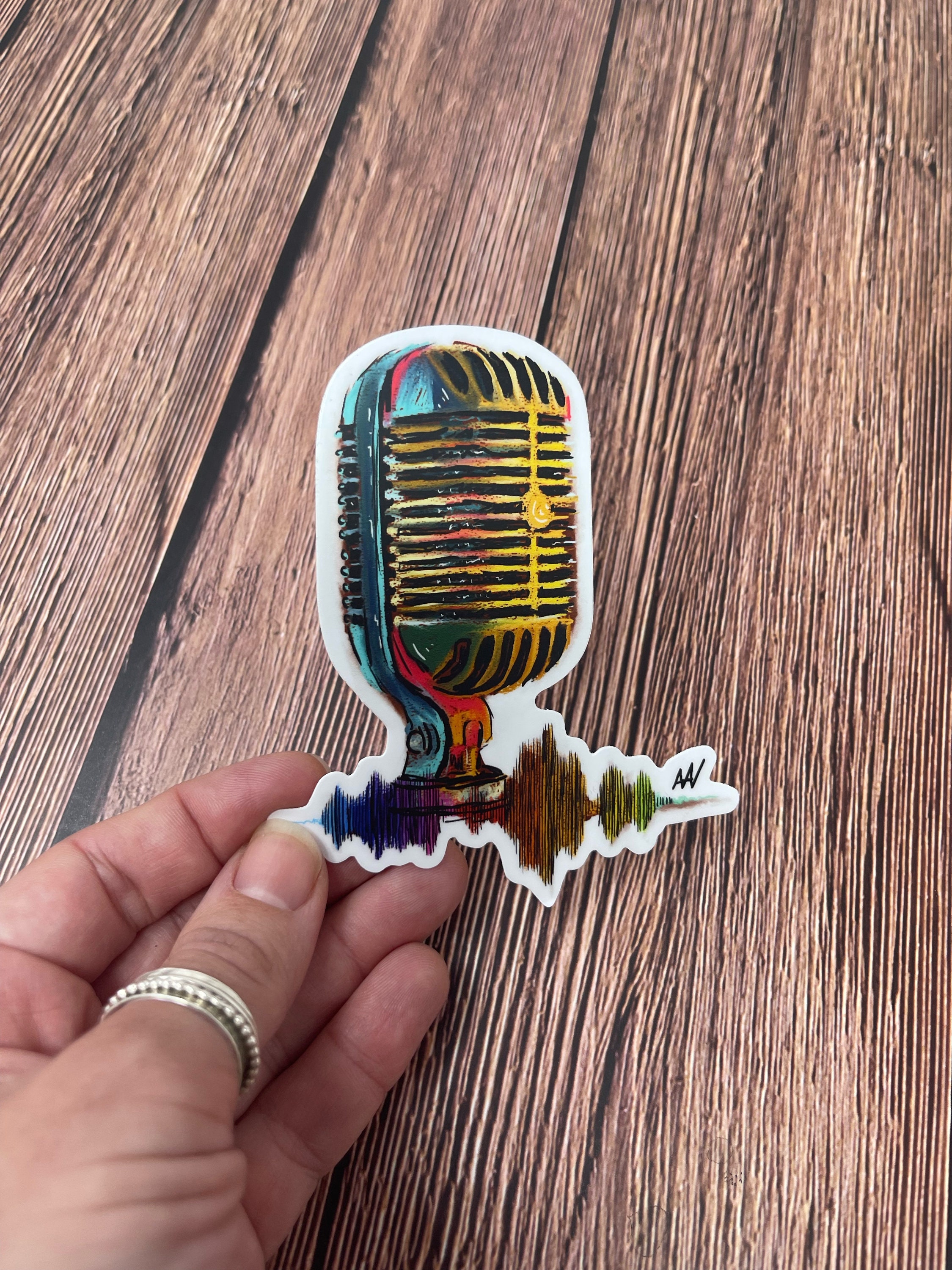 Microphone Vinyl Decal Sticker - Etsy