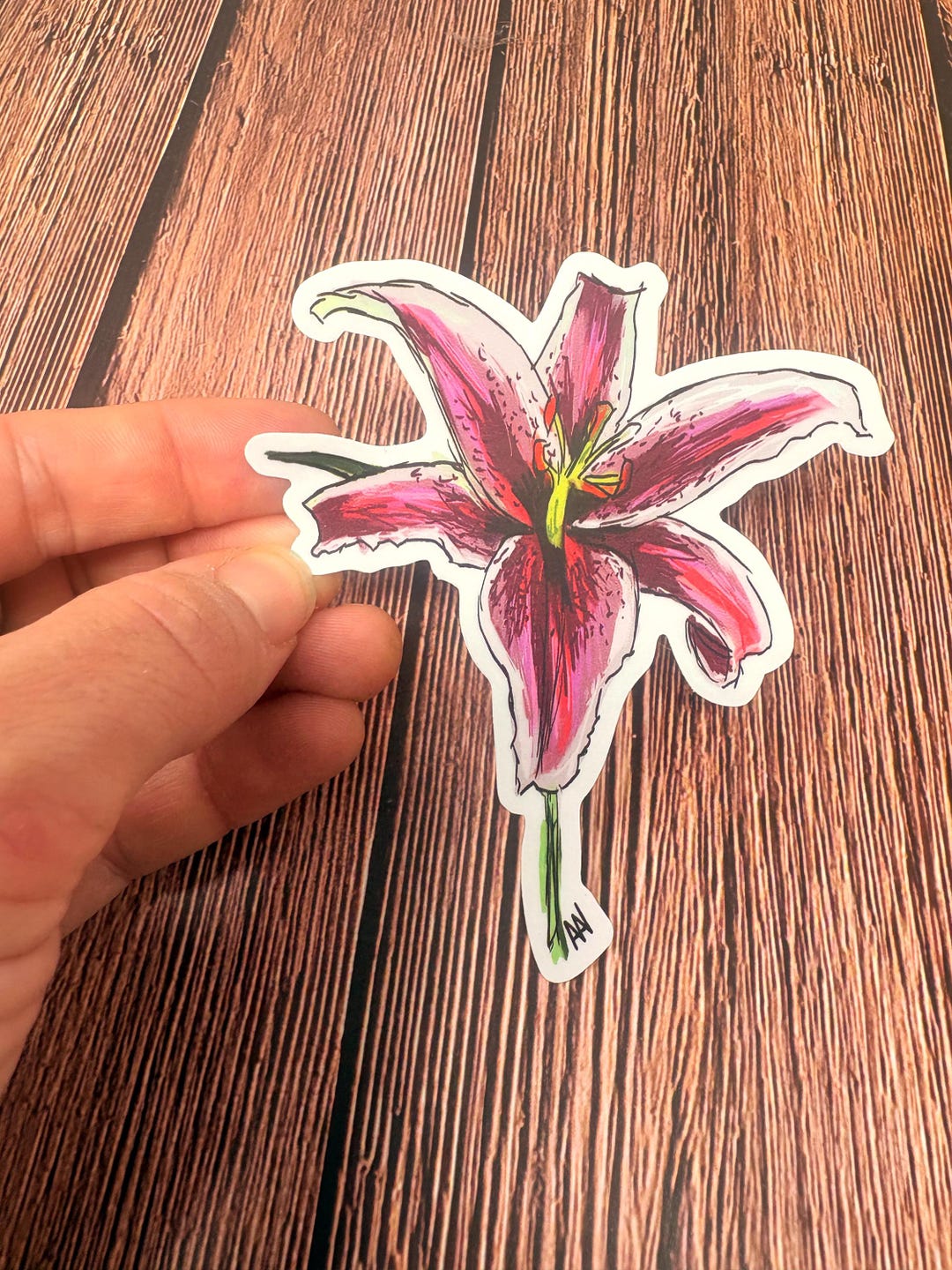 Lily's Sticker Sample Lily Flower Vinyl Decal Sticker - Etsy