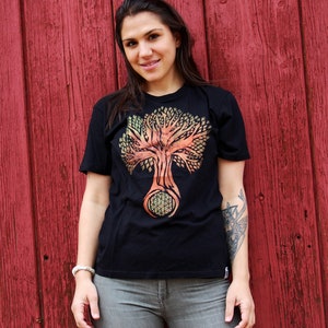 Hand Painted Tree of Life Unisex Bamboo Crew - Third Wolf