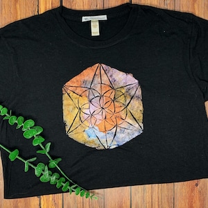 Hand Painted Sacred Geometry Unisex Bamboo Crew - Third Wolf