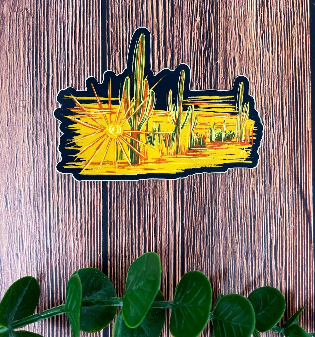 Desert Sticker Vinyl Decal 4" Original Art & Illustration - Etsy