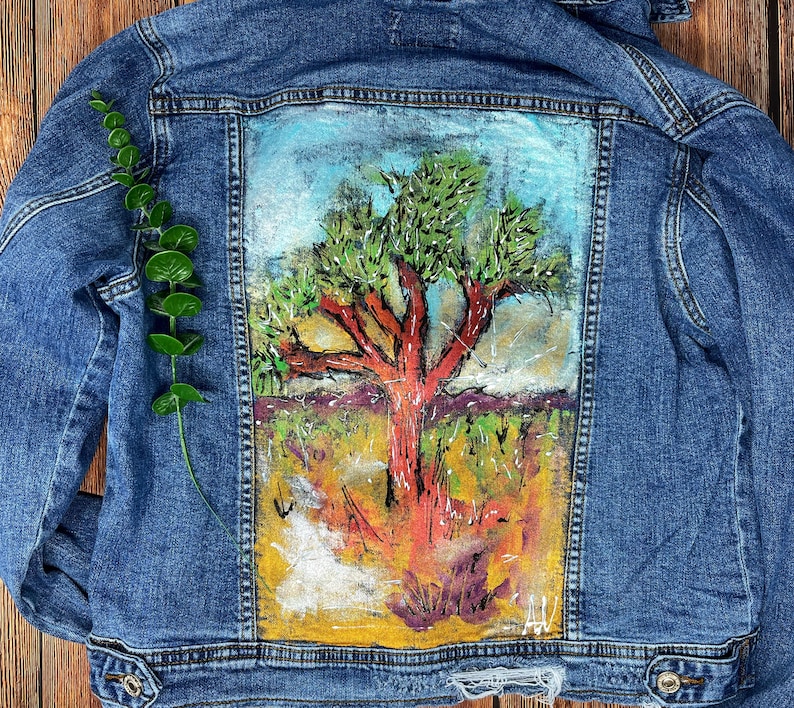 Custom Hand Painted Denim Jacket Adult Etsy