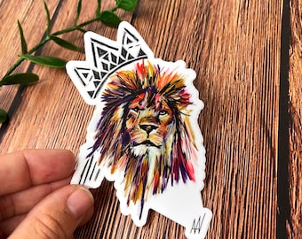 Crown Lion Vinyl Decal Sticker
