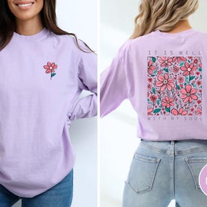 It Is Well With My Soul Oversized Vintage Long Sleeve Tshirt, Christian God Shirt, Jesus Shirt, Jesus Comfort Color