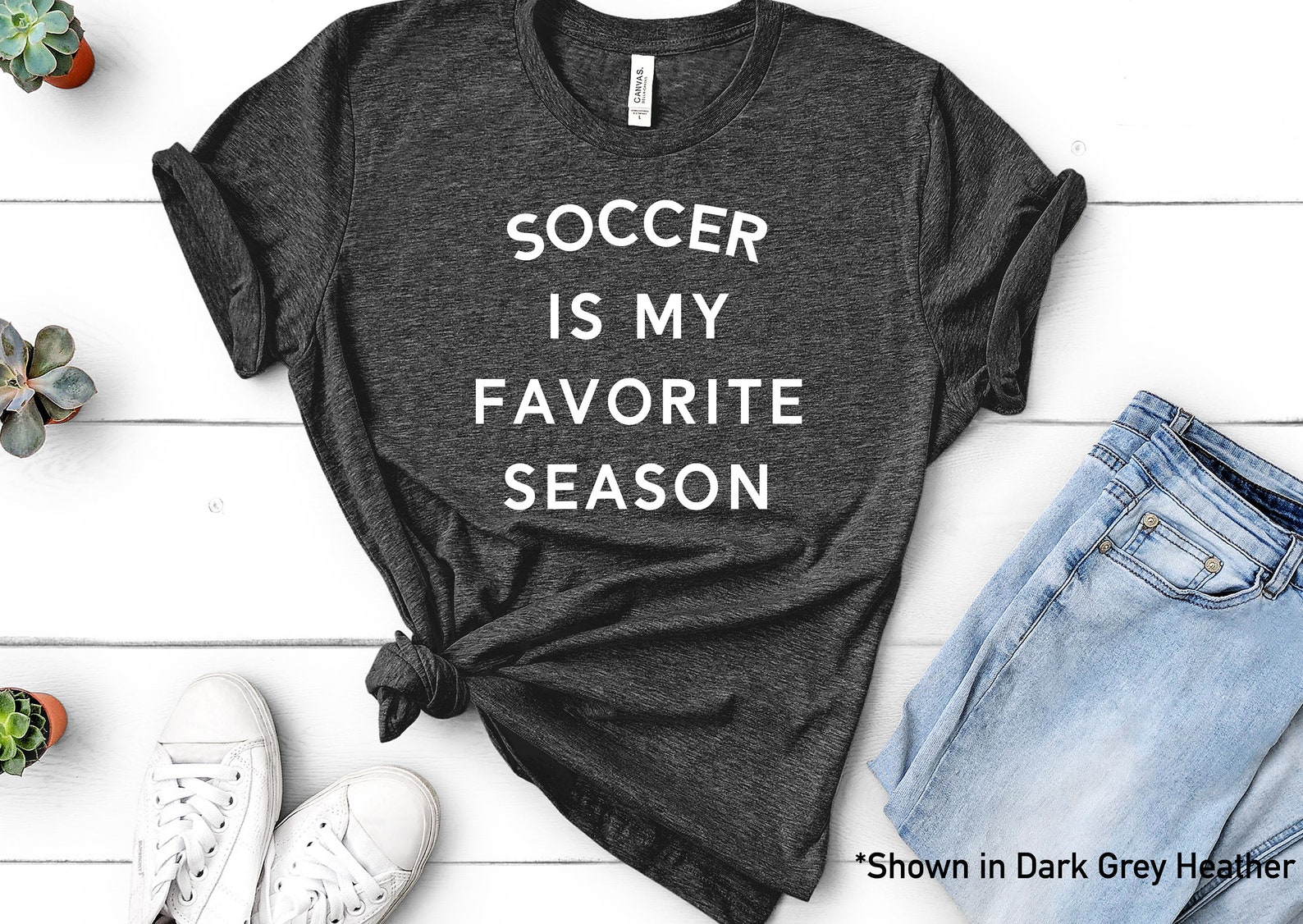 Soccer is My Favorite Season Bella Canvas Short Sleeve Cute | Etsy