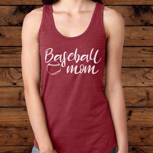Baseball Mom Racerback Tank- Baseball Mom - Baseball Tank - Baseball Mom Tank - Crazy Baseball Mom - Womens Tank