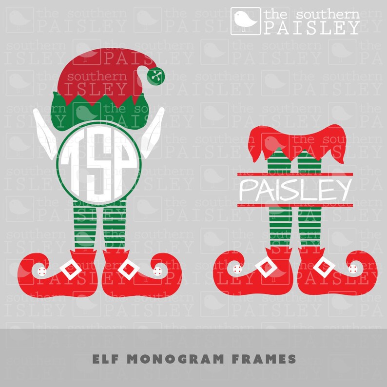 Download Elf Monogram Frames .svg/.eps/.dxf/.ai for Silhouette | Etsy
