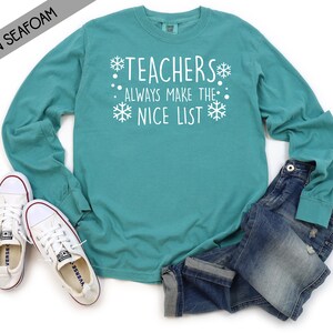Teachers Nice List Comfort Colors Long Sleeve T-Shirt 画像 1