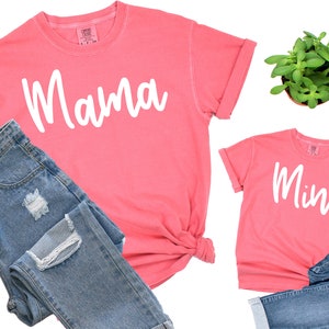 Mama and Me shirts, Mama, Mini, Mama and Mini tshirts, Matching mama and daughter, Mom and daughter, shirts, tees, Matching, Comfort Colors