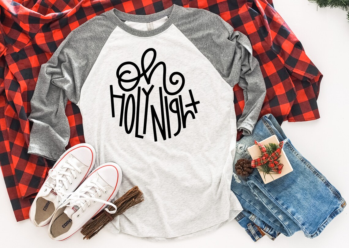 Oh Holy Night Next Level Raglan TShirt Oh Holy Night Etsy