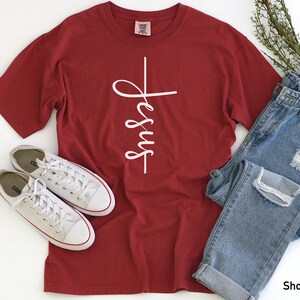 Jesus T-shirt, Jesus, Christian Shirt, Jesus Shirt, Vertical Cross, Comfort Colors, Jesus Cross, Disciple, Love,Grace, Faith