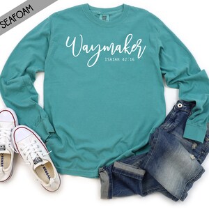 Waymaker Comfort Colors Long Sleeve T-shirt - Faith Based Shirts ...