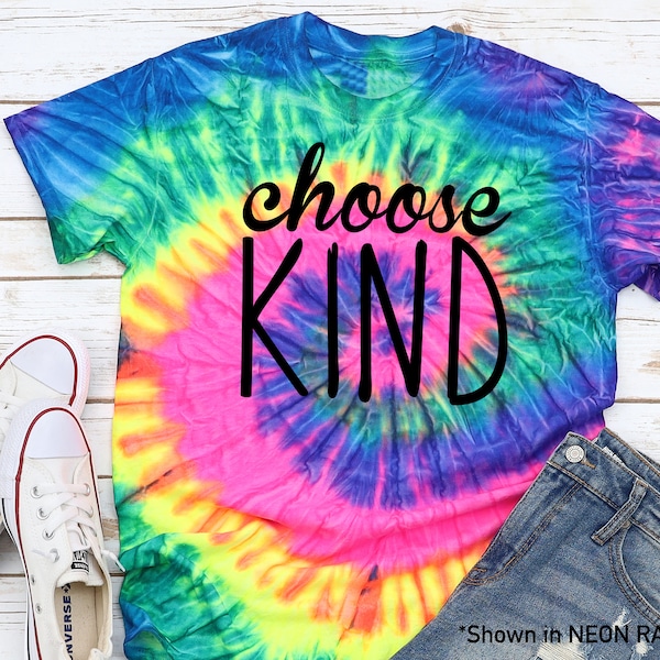 Choose Kind Tie Dye Short Sleeve Tee Shirt / Teacher Shirt / Teaching Shirt / Teaching Gift / Teacher Appreciation / Choose Kind