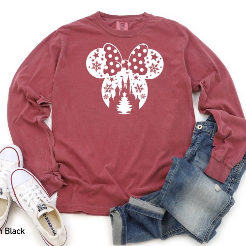 Disney Shirts - Disney Shirt - Minnie Mouse Christmas Long Sleeve - Comfort Colors Long Sleeve - Unisex