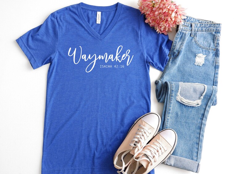Waymaker Isaiah 42:16 Bella Canvas V-neck | Faith Shirt | Hillsong ...