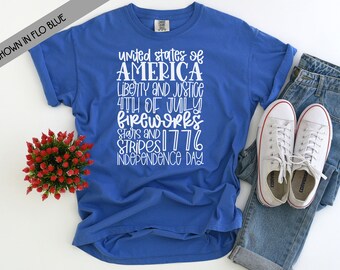 4th of July Comfort Color Shirt - 4th of July Shirt - 4th of July Tee - Custom Comfort Colors