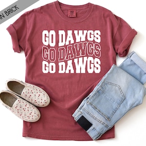Go Dawgs - Comfort Colors Unisex Tee, College Football, Georgia Bulldogs, Georgia Dawgs, I love fall