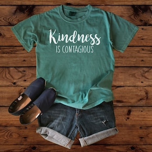 Kindness is Contagious - Teacher T-Shirt - Comfort Colors Short Sleeve Tee  - Unisex - Teacher Gift - T-Shirt - Classroom - School Year