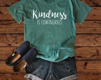 Kindness is Contagious - Teacher T-Shirt - Comfort Colors Short Sleeve Tee  - Unisex - Teacher Gift - T-Shirt - Classroom - School Year