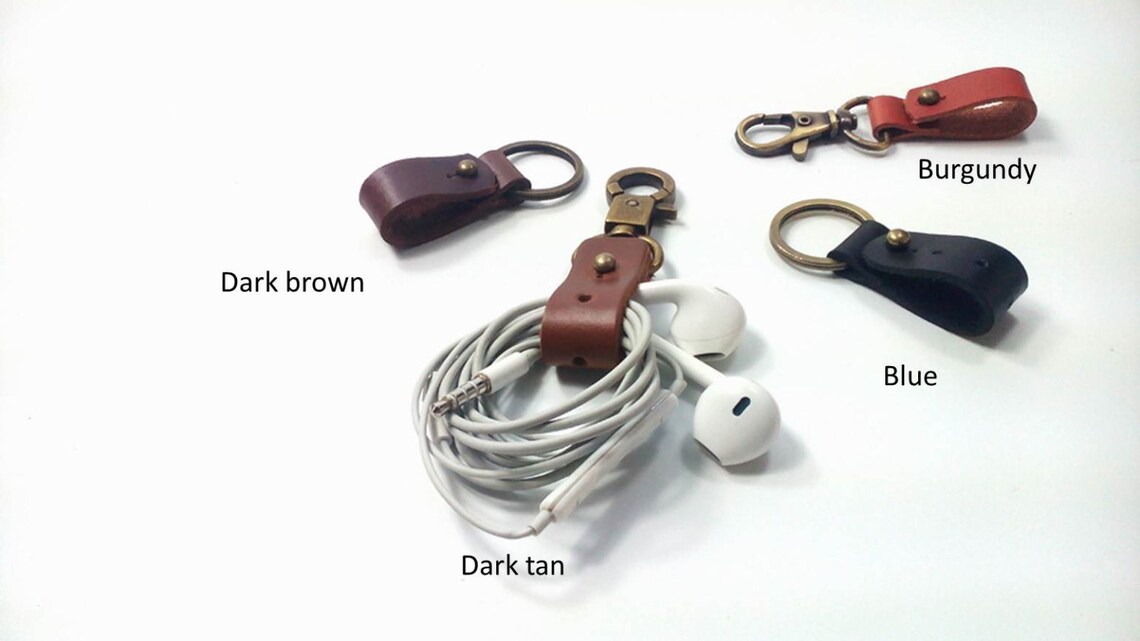 2x Leather Earbud holder. Earbud organizer Cord Holder Cord Etsy