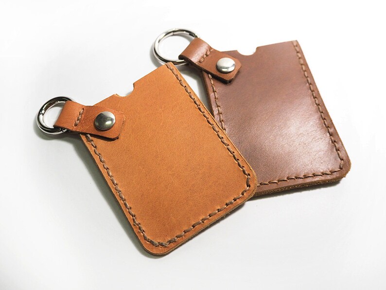 Keychain Card Holder Leather Card Case Leather Card Holder Etsy