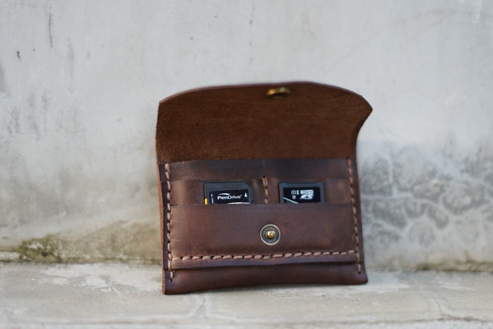 Leather Camera Battery Pouch Custom SD Card Case Card Etsy