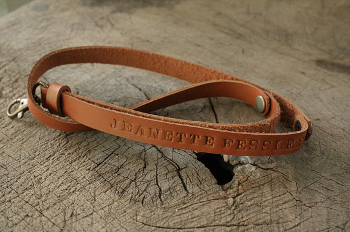 Leather lanyard Leather keychain ID holder leather lanyard Etsy