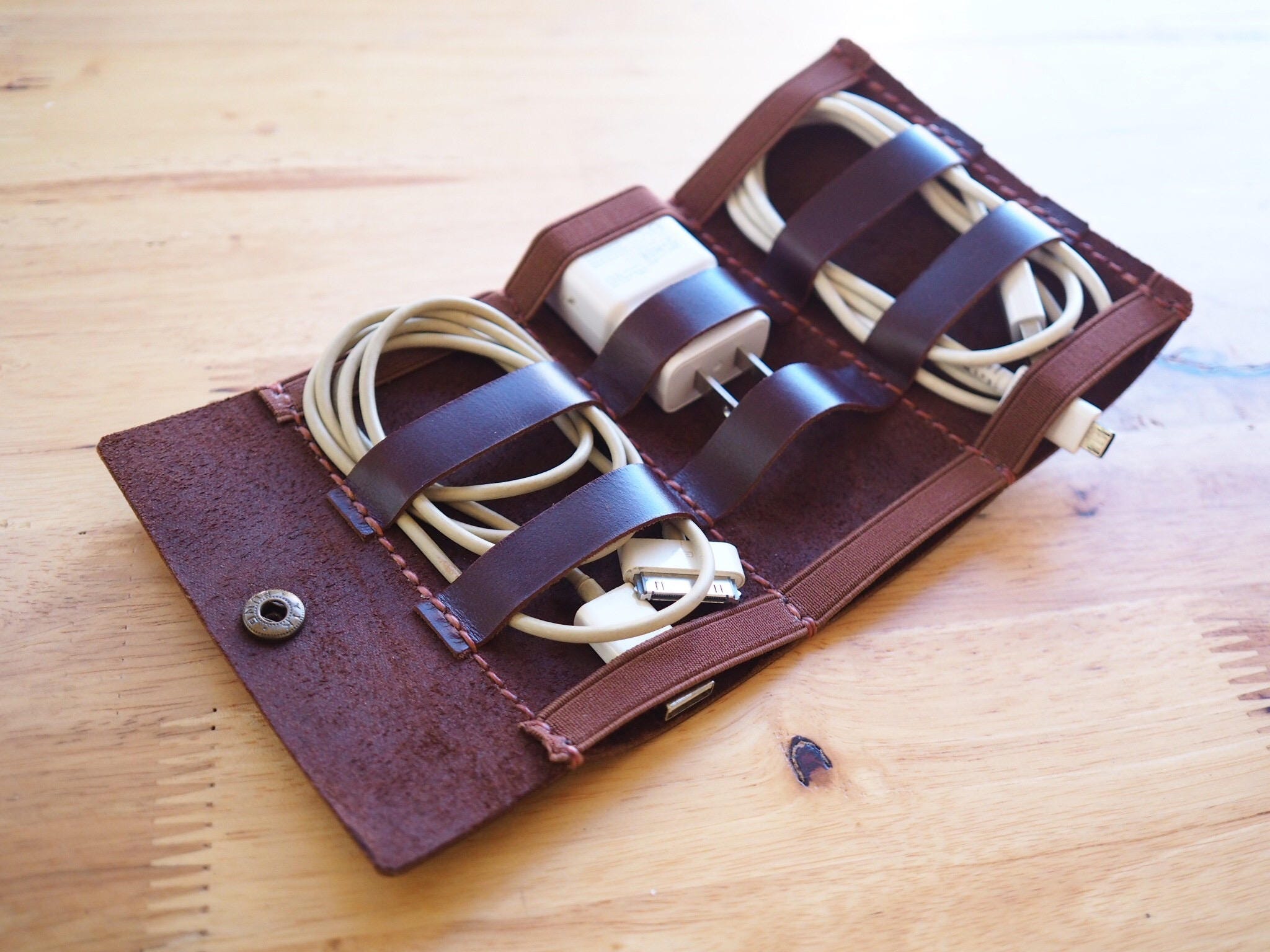 Cord Wrap Earbud Pouch Leather earbud Holder Charger Pouch Etsy