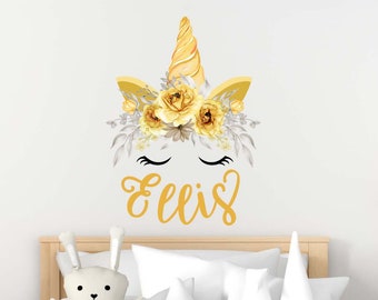 fantasy animal art custom wall decal personalized wall decal Unicorn wall decal- whimsical art girls room decor fantasy art