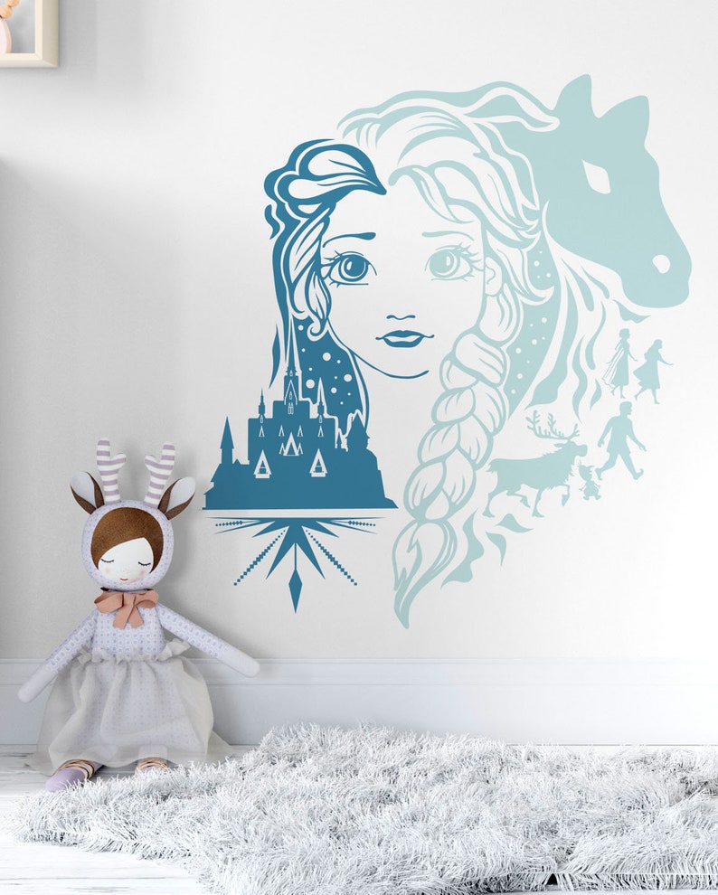 Frozen Wall Decal Frozen Wall Decor Elsa Decals Anna Olaf Etsy