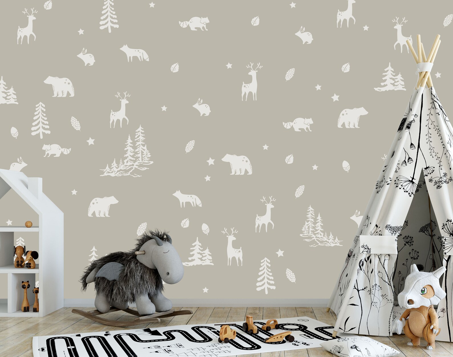 Woodland Wall Decals animals Decals Nursery Forest Wall Decor Etsy