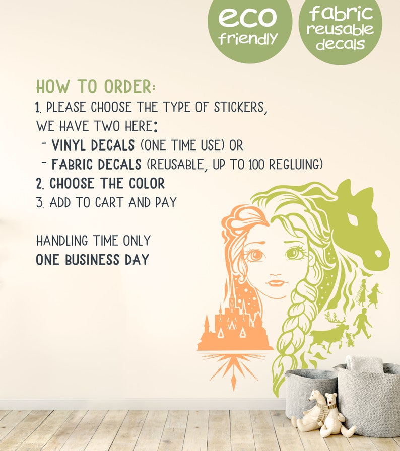 Frozen Wall Decal Frozen Wall Decor Elsa Decals Anna Olaf Etsy