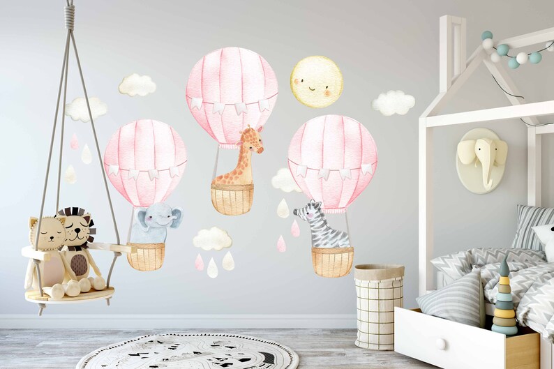 Hot Air Balloon Wall Decal Hot Air Balloon Wall Decor Etsy