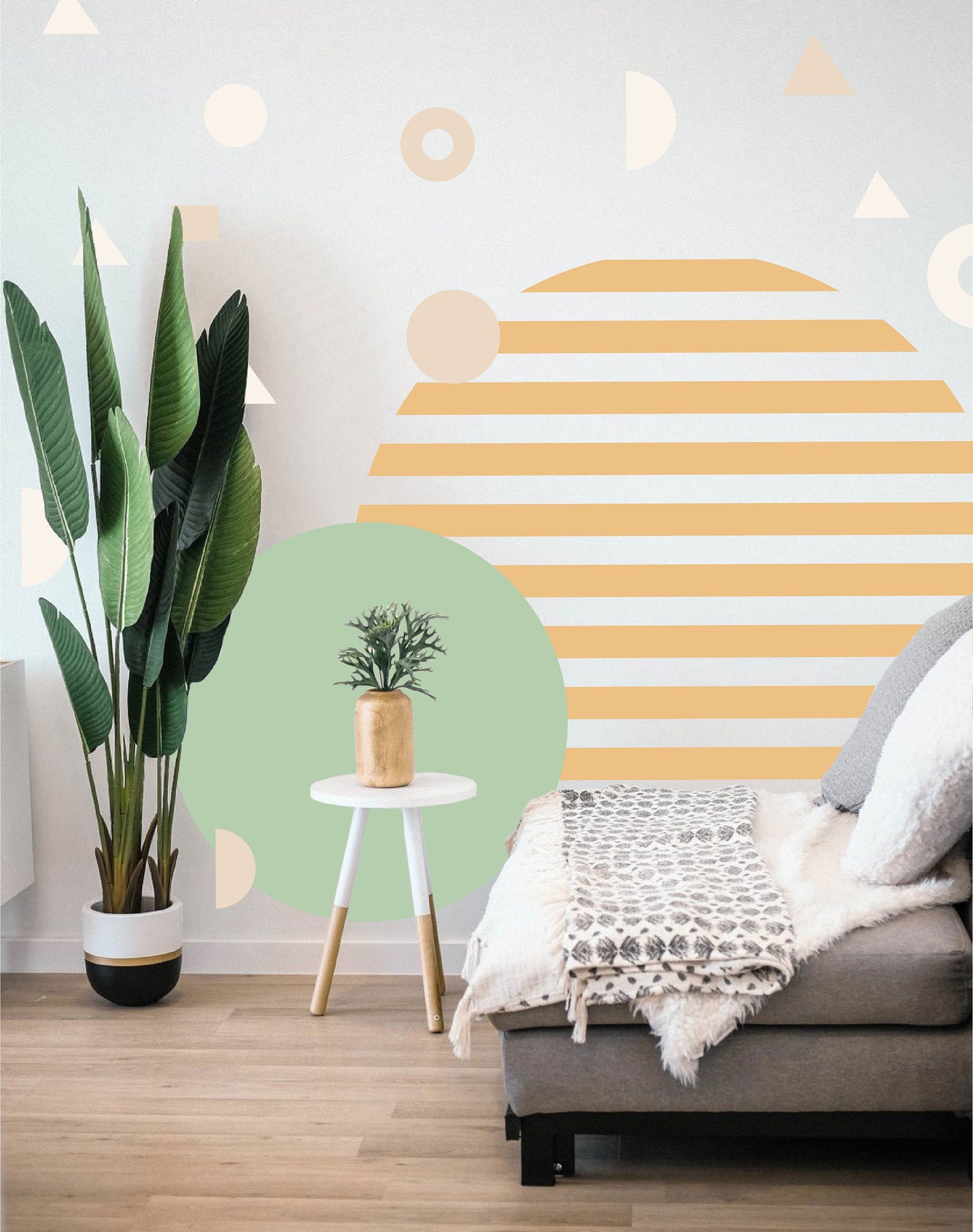 Circles Wall Decal Color Block Stickers Large Solid Circle Etsy