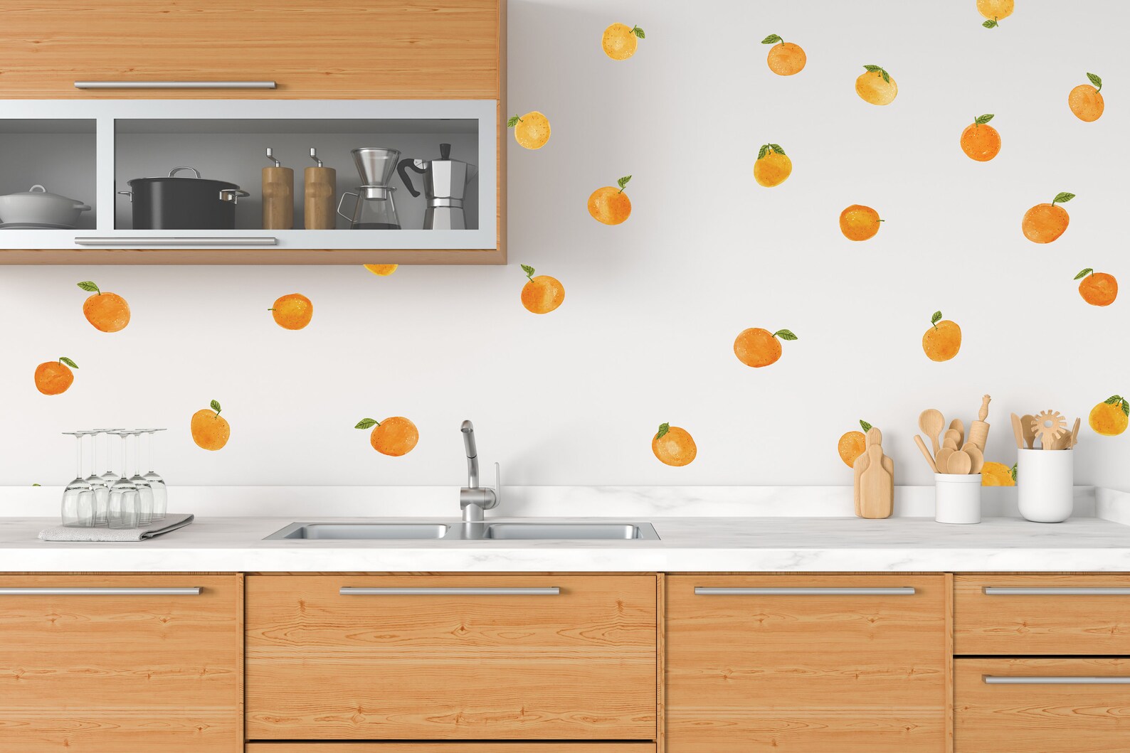 Orange Wall Decals Orange Wall Stickers Orange Decals Etsy