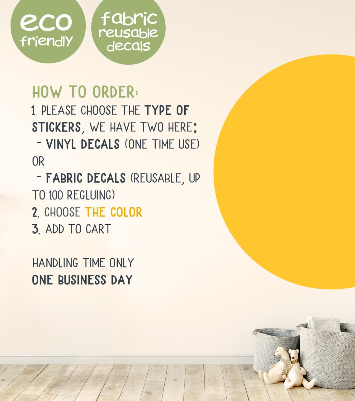 Wall Decal Circle Wall Decal Large Solid Circle Wall Etsy