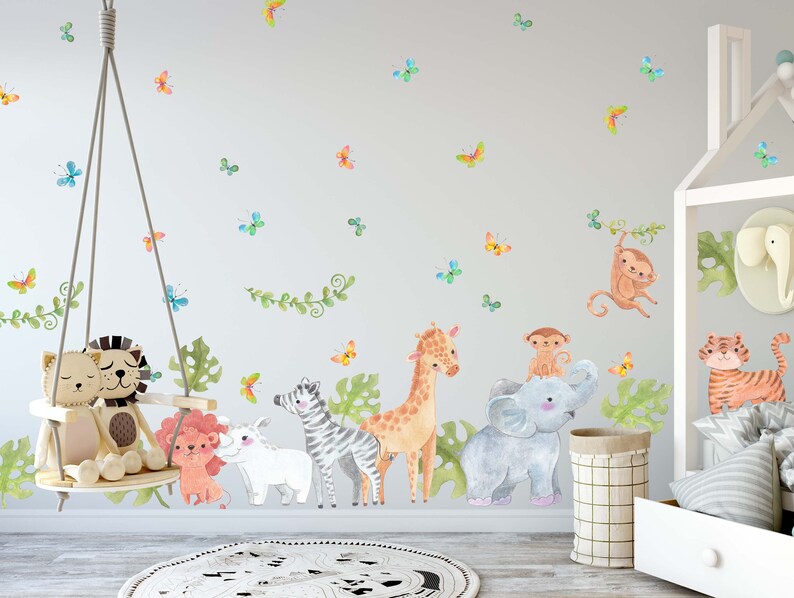 Jungle Animals Decals Safari Wall Decals Animals Wall Etsy