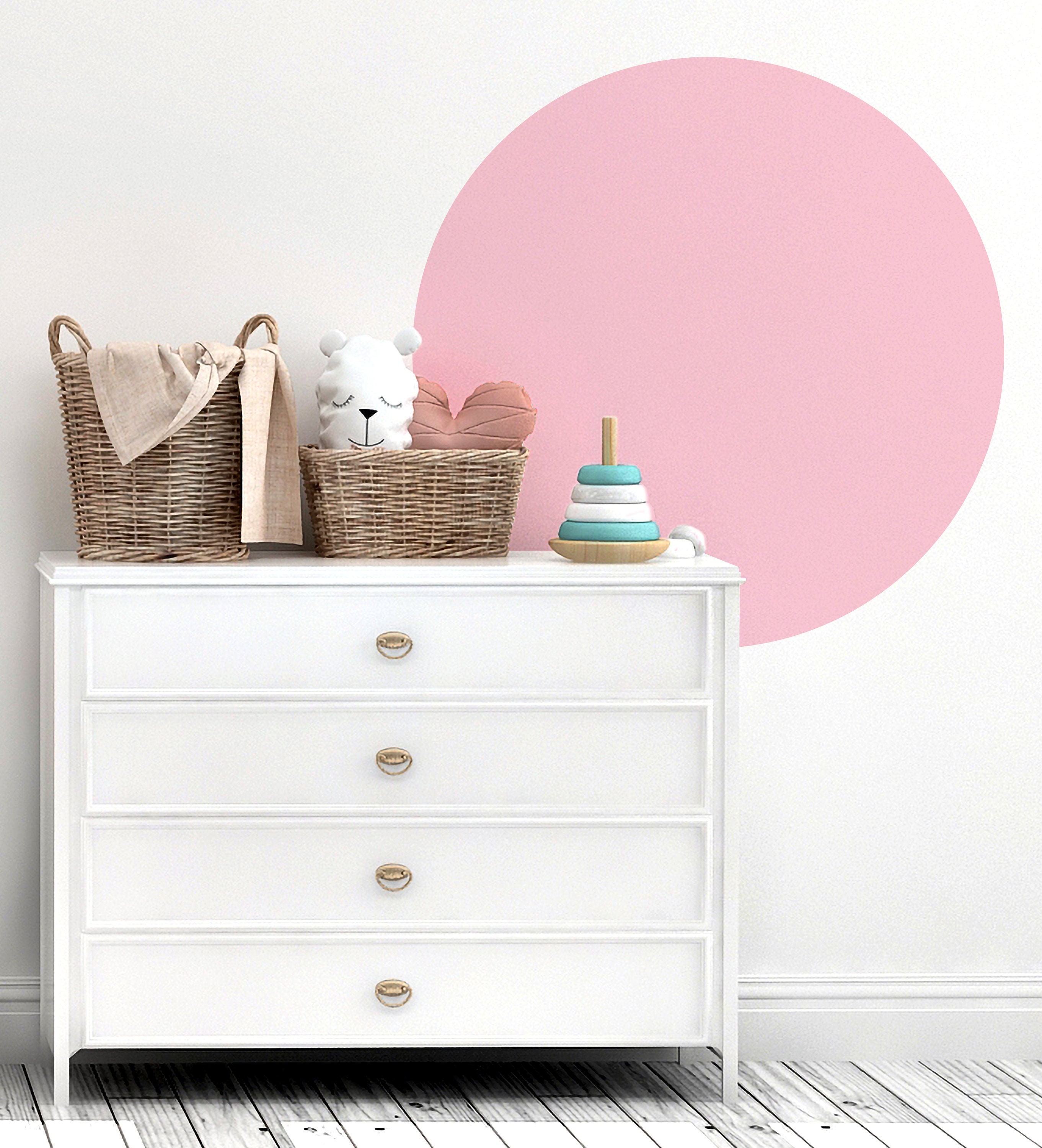 Circle Wall Decal Large Solid Circle Sticker Colorblock Wall Etsy