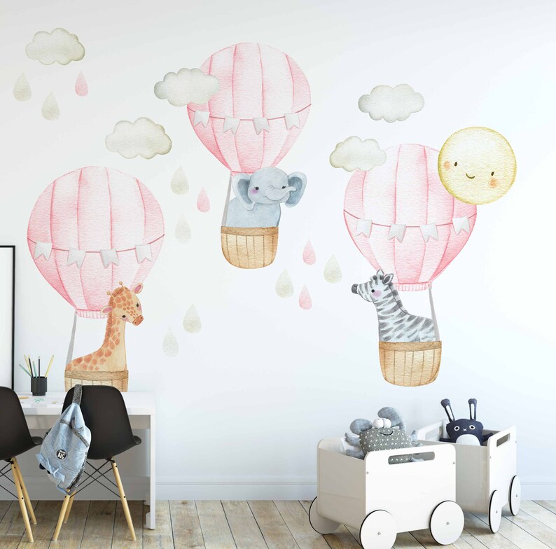 Hot Air Balloon Wall Decal Hot Air Balloon Wall Decor Etsy