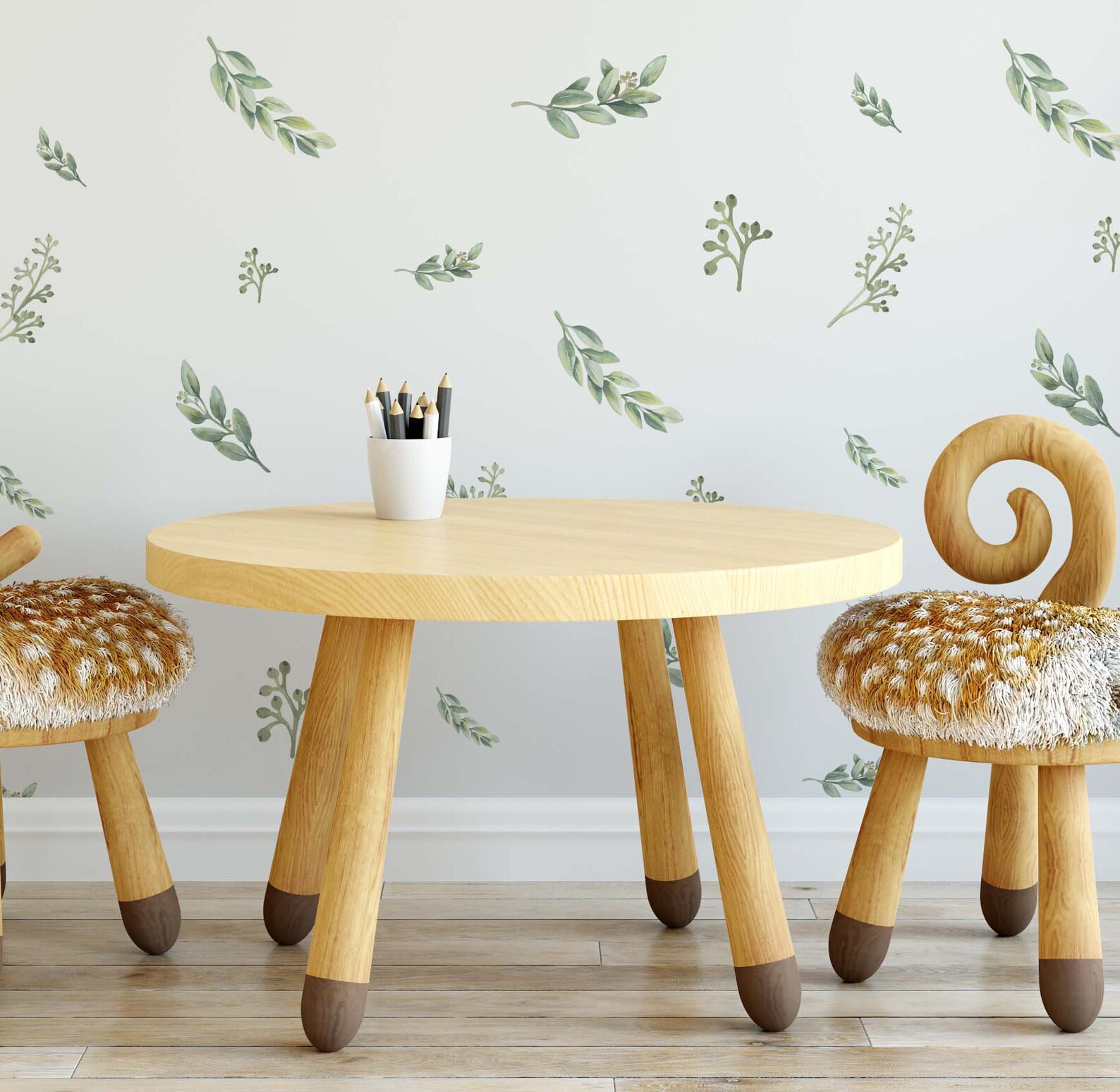 Greenery Wall Decal Botanical nursery decals Green Nursery Etsy