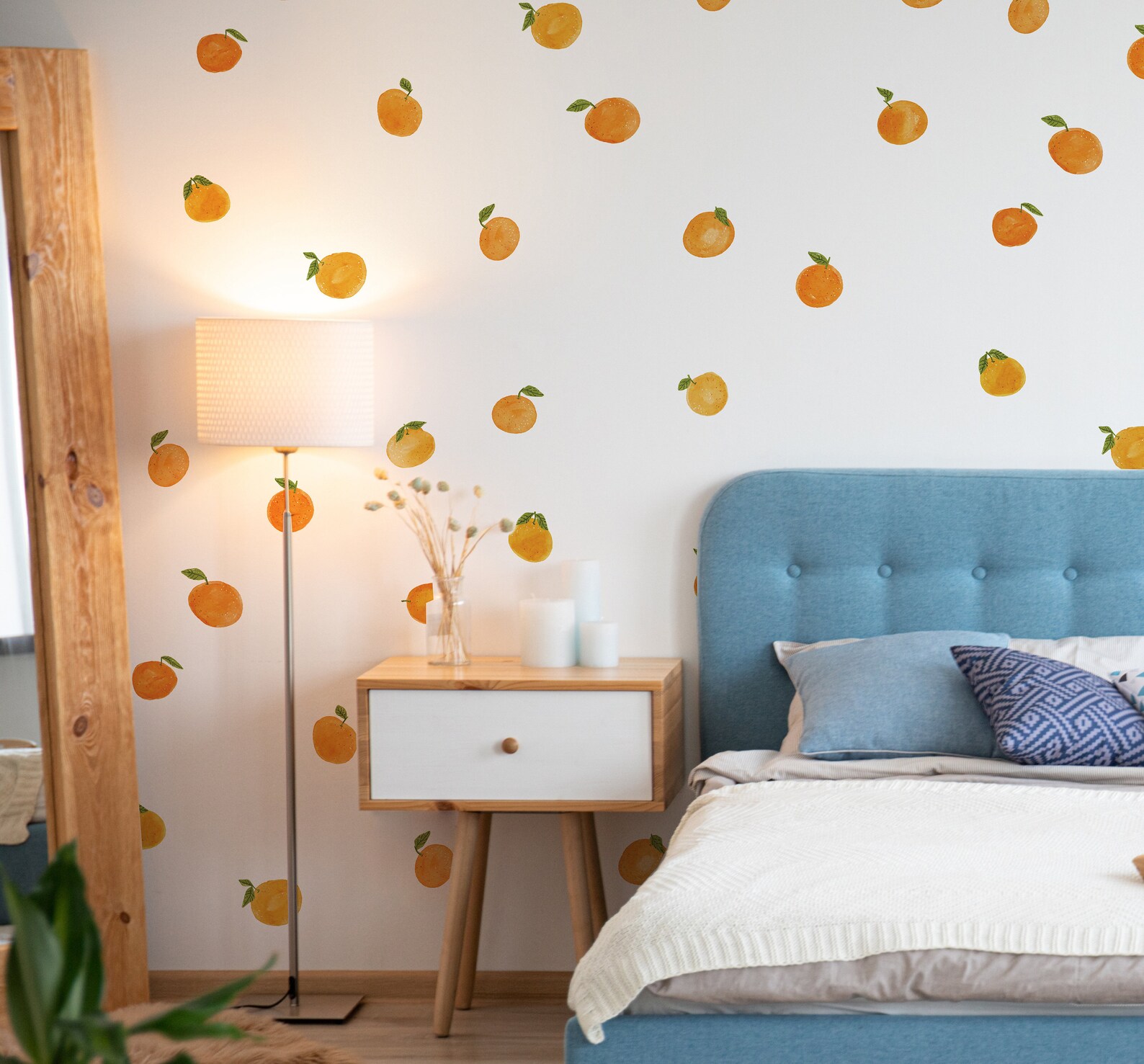 Orange Wall Decals Orange Wall Stickers Orange Decals Etsy