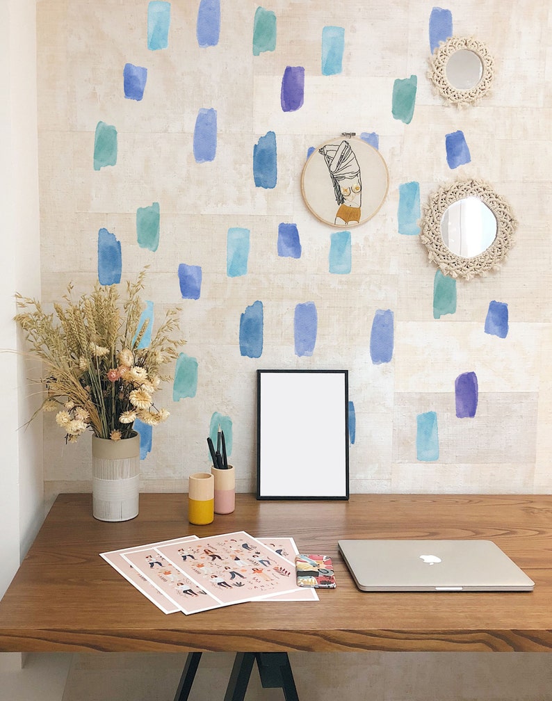 Paint Daub Wall Decals Brushstroke Sticker Brush Daub Decals Etsy