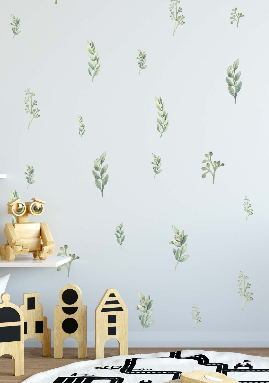 Greenery Wall Decal Botanical nursery decals Green Nursery Etsy