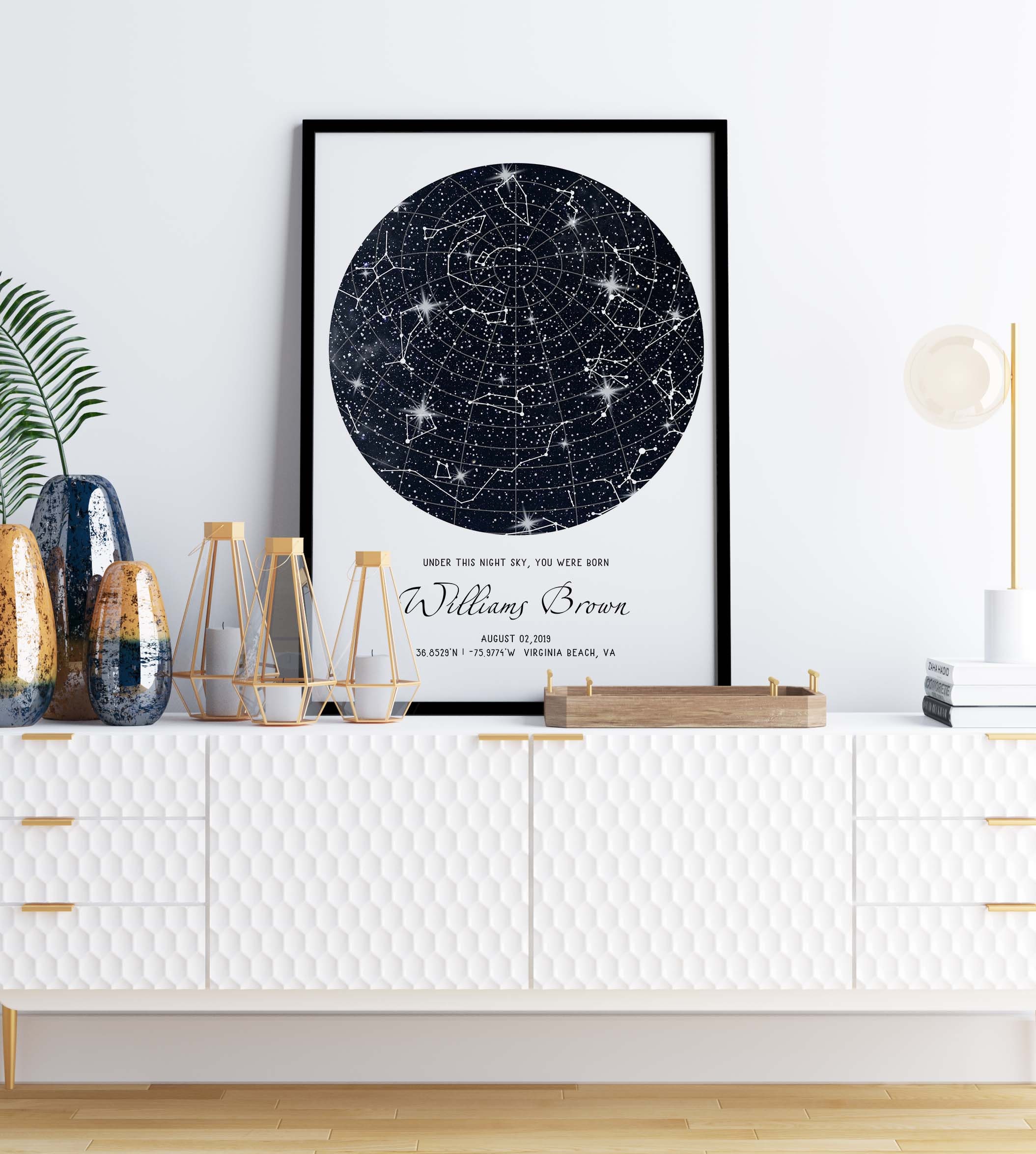 Custom Star Map Poster Wedding Anniversary Gift Night Sky Etsy