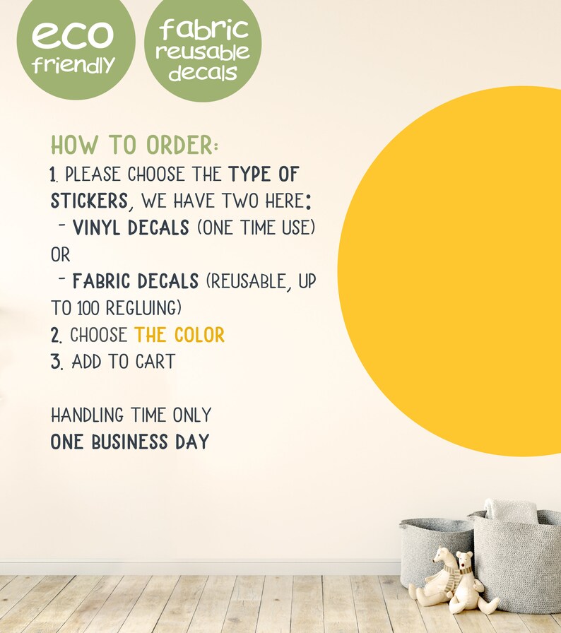 Wall Decal Circle Wall Decal Large Solid Circle Wall Etsy