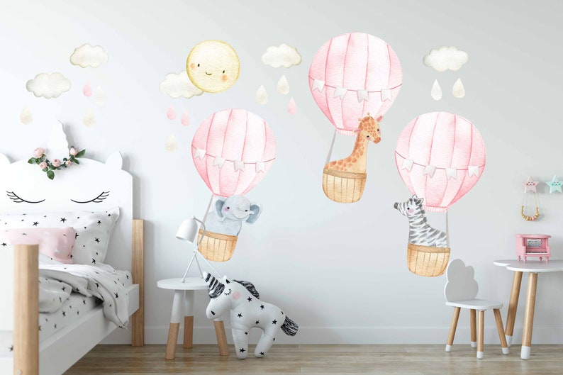 Hot Air Balloon Wall Decal Hot Air Balloon Wall Decor Etsy